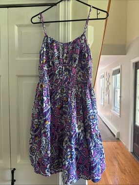 LOFT Purple Floral Midi Sundress